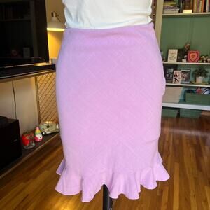 Vintage Bebe Lilac Bodycon Pencil Skirt With Ruffle Hem